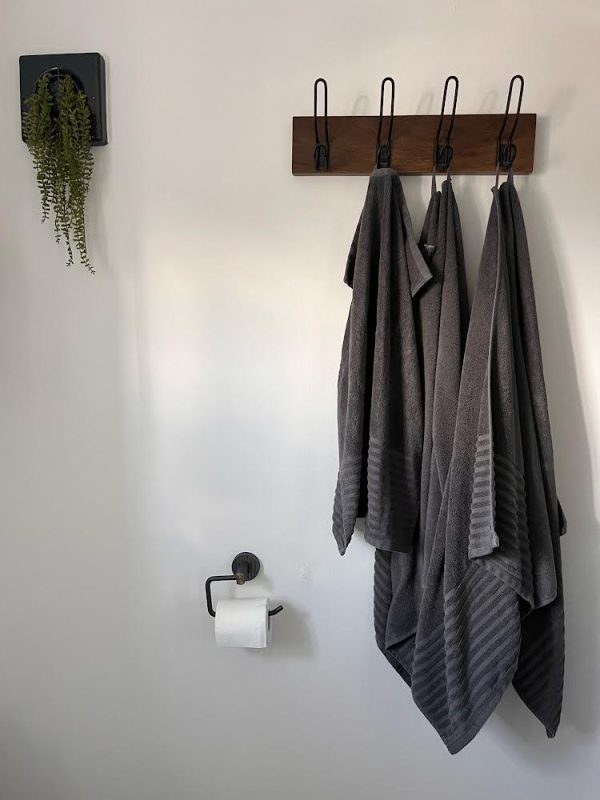 Bathroom towel storage ideas by Katharine Ellen designs